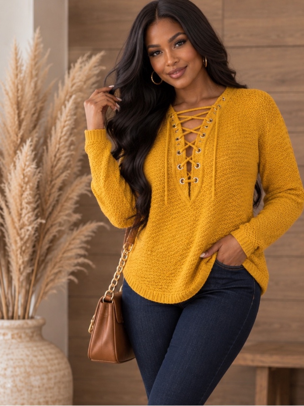 Mustard Yellow Long Sleeve Top - NWT - Picture 13 of 16